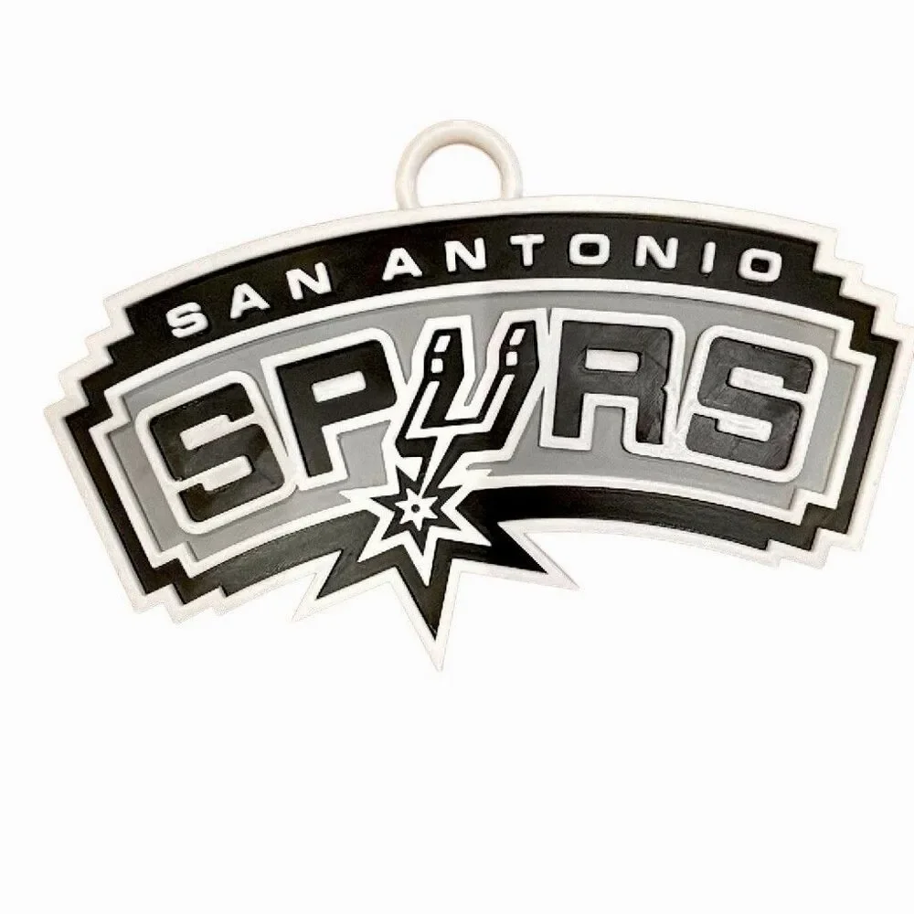 San Antonio Spurs NBA Basketball Logo Hanging Charm/Tag Black Gray White
